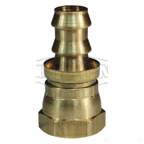 Dixon Ball Seat Hose Barb Fitting with Brass Cap, Female NPSM Swivel x Push-On Hose Barb End Style, Brass 2780604CBC - main
